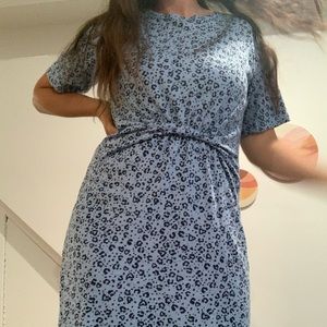 T shirt blue leopard print